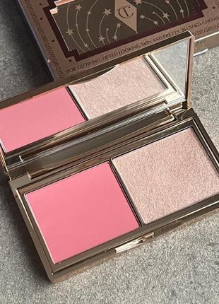 Палетка charlotte tilbury mini hollywood blush & glow palette (рум'яна та хайлайтер), 7 гр оригінал