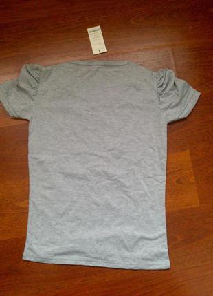 36р. серая футболка с рукавами-фонариками, китай2 фото