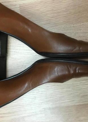 Туфли  vera gomma madras натуральная кожа р.38-38,5 ст.25/24,5см италия коричневые4 фото