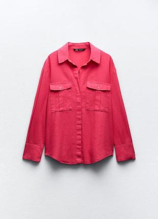 Сорочка, яскрава сорочка зара, сорочка зара, сорочка зі льону3 фото