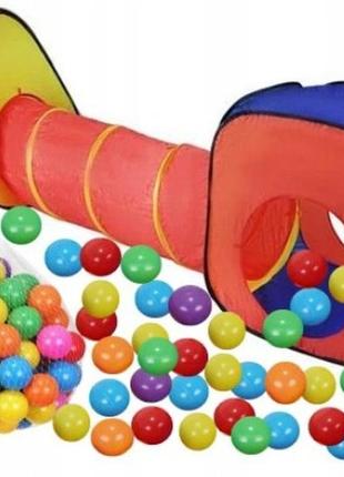 Намет дитячий igloo ігровий двійний з тунелем та кульками1 фото
