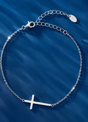 Срібний браслет "хрест"