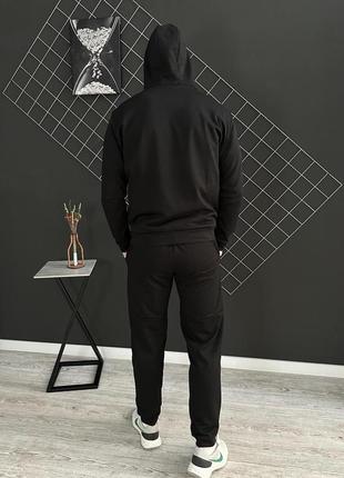 Демисезонный спортивный костюм hope черный худи + штаны (двунитка)7 фото