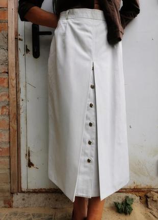 Винтажная шерстяная шерсть юбка миди на пуговицах со складками винтаж ретро c&a2 фото
