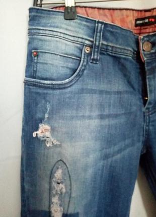 Распродажа!  классные укороченные джинсы с дырками, ткань тянется2 фото