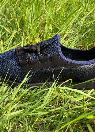 Легкие летние черные кроссовки сетка 45 размер. летние текстильные кроссовки сеткой. модель 96621. цвет: синий7 фото