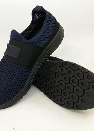 Мужские кроссовки из сетки 44 размер. летние кроссовки сетка, обувь для бега. модель 44252. цвет: синий3 фото