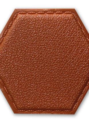Декоративний шестикутник самоклеючий під шкіру коричневий 200x230мм (1103) sw-00000743