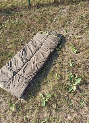 Спальный мешок зимний военный до -25с с капюшоном и чехлом, xxl большой размер (100х220 см) олива3 фото