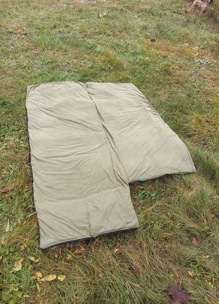 Спальный мешок зимний военный до -25с с капюшоном и чехлом, xxl большой размер (100х220 см) олива2 фото
