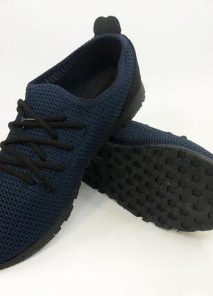 Кроссовки лето сетка мужские 45 размер | текстильные кроссовки сеткой | модель 41373. цвет: синий6 фото