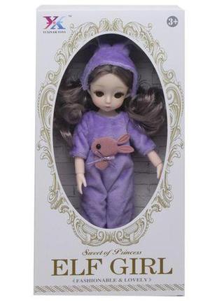 Лялька шарнірна, 29см кролик бузковий