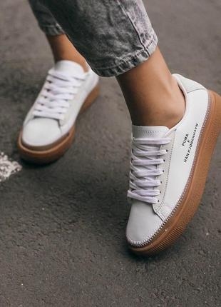 Puma han kjobenhavn white стильные женские кроссовки пума белый цвет (36-40)💜8 фото