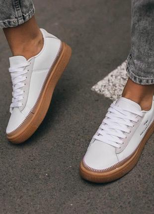 Puma han kjobenhavn white стильные женские кроссовки пума белый цвет (36-40)💜6 фото