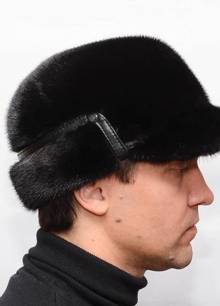 Зимняя мужская норковая шапка финка на мягкой основе
