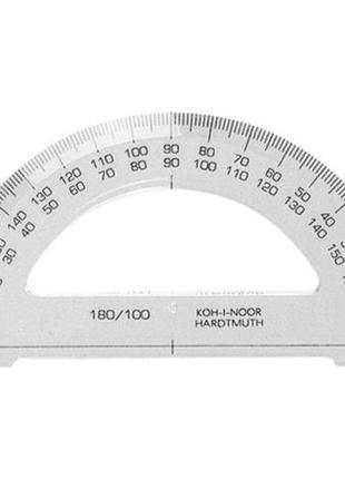 Транспортир пластиковый 180/100 (прозрачный)