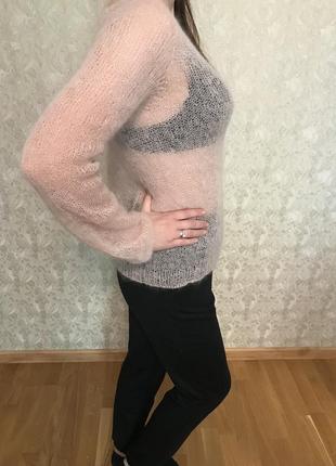 Жіночий светр реглан з кід мохер світлий3 фото