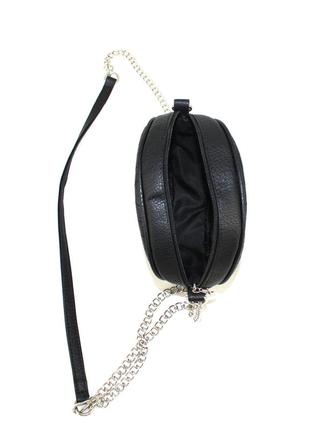 Маленькая круглая женская сумочка voila 8-5391 черная4 фото