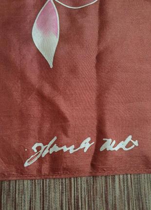 Нежный, лёгкий, шёлковый платок, косынка, подписной3 фото