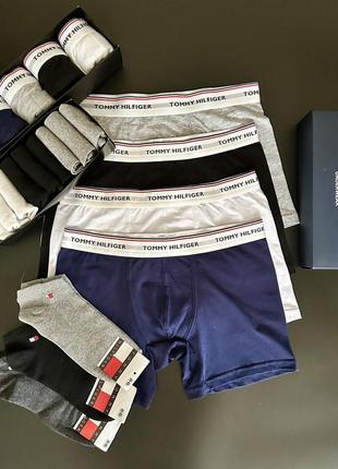 Комплект мужских трусов и носков томи хилфигер tommy hilfiger мужской набор трусов 4шт и носков 9шт fellix