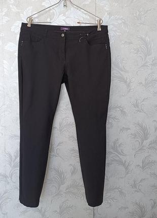 Р 18 / 52-54 базовые черные штаны брюки узкие скинни супер стрейчевые большие батал designer's3 фото