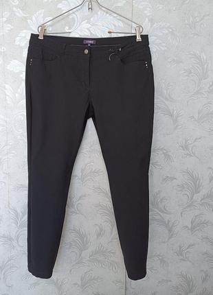 Р 18 / 52-54 базовые черные штаны брюки узкие скинни супер стрейчевые большие батал designer's2 фото