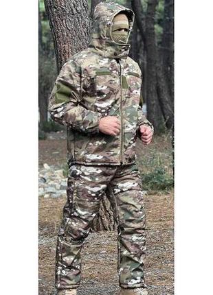 Зимовий тактичний костюм softshell multicam (мультикам)