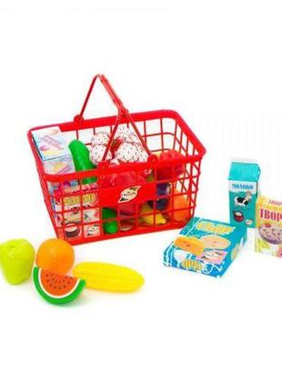 Кошик з продуктами "супермаркет", 23 ел (червона)1 фото