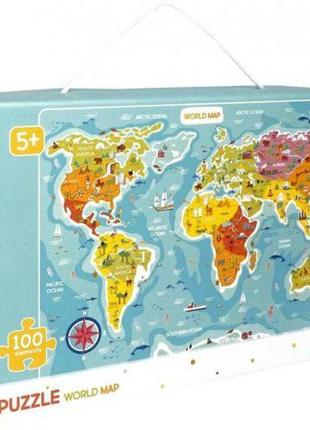 Пазлы "карта мира", 100 элементов (английский язык)1 фото