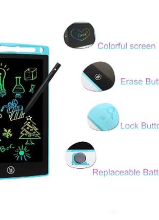 Електронний кольоровий lcd-планшет для запису та малювання color writing tablet 8.5"7 фото