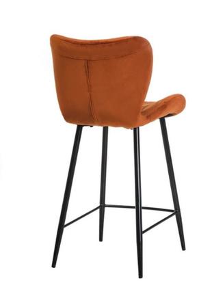 Барний стілець в-22 велюр + чорний метал vetro3 фото
