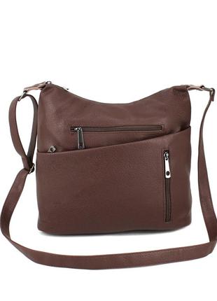 Мягкая женская сумка voila 0-631204 коричневая