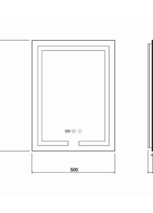 Дзеркало qtap mideya 500х800 (dc-f936) з led-підсвічуванням та антизапотіванням qt2078f936w2 фото