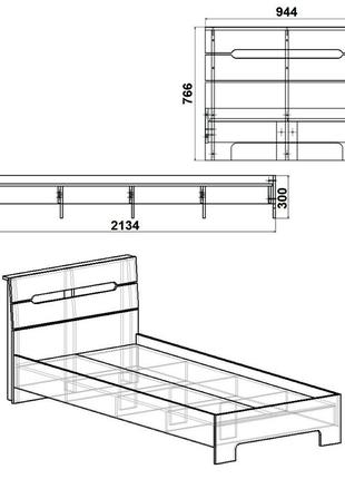Кровать стиль 90 компанит 6