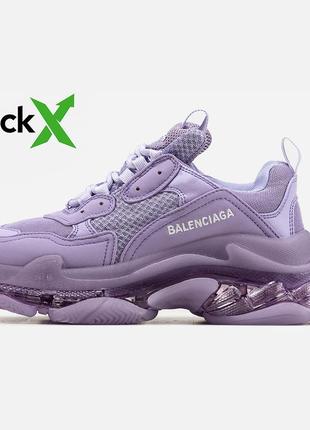 Стильні кросівки balenciaga triple s purple