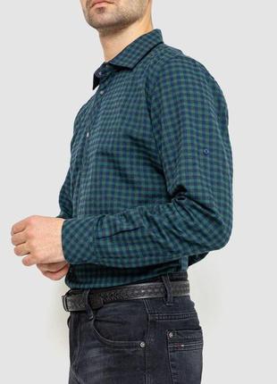 Рубашка мужская в клетку байковая, цвет зелено-синий, 214r16-33-1643 фото