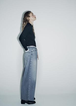 Zara широкі джинси із ременем, штани, брюки3 фото
