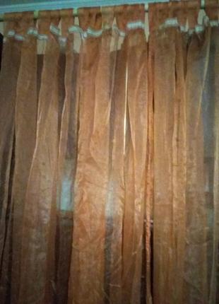 Тюль коричневого 6 отрезов висота-246 см, ширина 135 (общая 8 м)2 фото