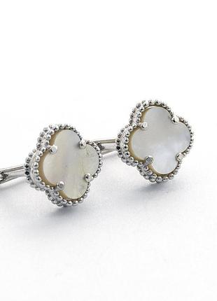 Серьги клевер van cleef с перламутром