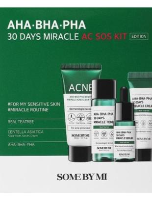 Набір мініатюр для проблемної шкіри some by mi aha-bha-pha 30 days miracle ac sos kit