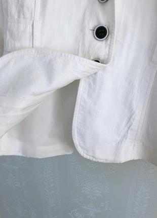 Белый пиджак жакет блейзер лен  хлопок классический oggi4 фото