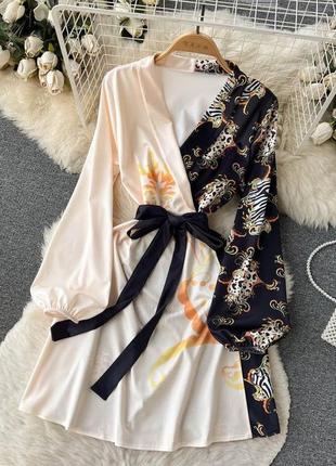 Красивое платье в японском стиле платье с длинным рукавом