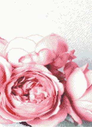 Алмазная мозаика розовые пионы 40х50см круглые камни-стразы, в кор. 51*43*3см, тм стратег, украина