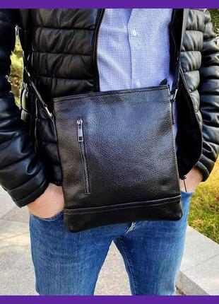 Оригинальная модная мужская кожаная сумка планшетка через плечо