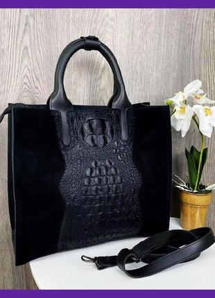 Оригинальная женская сумка черная через плечо под рептилию, небольшая женская сумочка змеиная