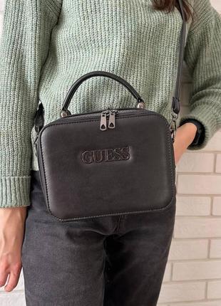 Супер модна жіноча сумка-стиль guess чорна, маленька каркасна сумочка для дівчат6 фото