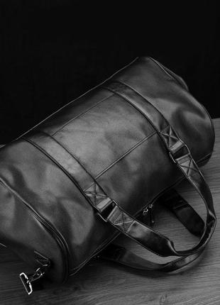 Большая модная мужская кожаная сумка, вместительная сумка для ручной клади, для спортзала3 фото