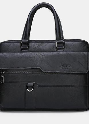 Стильная мужская сумка для ноутбука jeep эко кожа портфель для планшета документов папок а44 фото