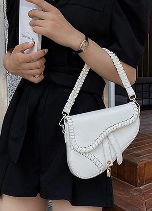 Необычная женская мини сумочка клатч на плечо, яркая маленькая сумка бананка эко кожа