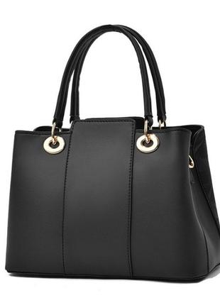 Модна жіноча сумка з брелком, стильна велика жіноча сумочка еко шкіра5 фото
